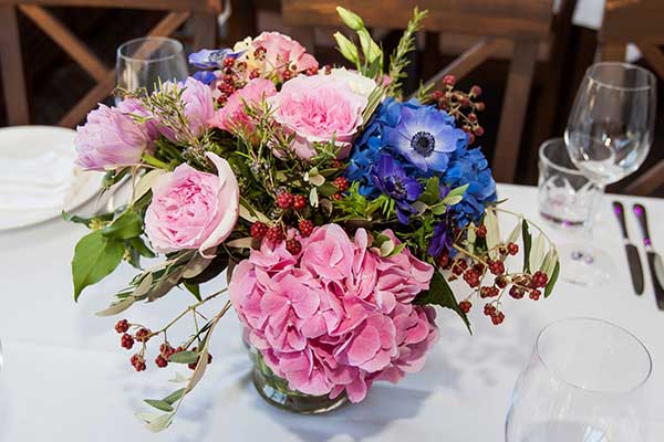 Wedding Reception Flowers, Low Table Centerpiece